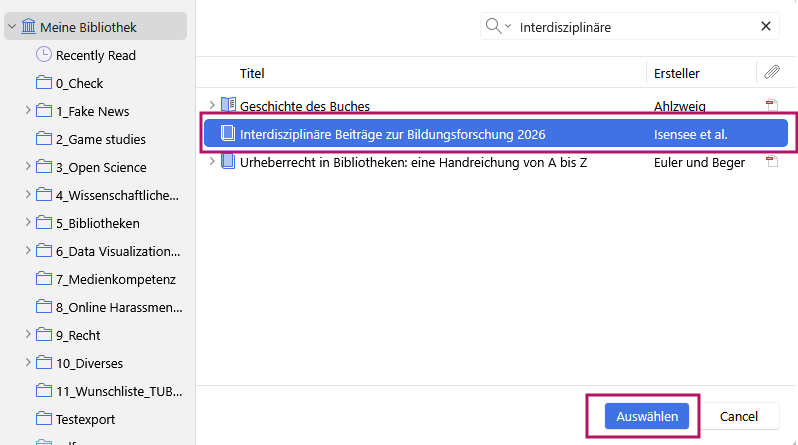 Verknüpfung bestätigen