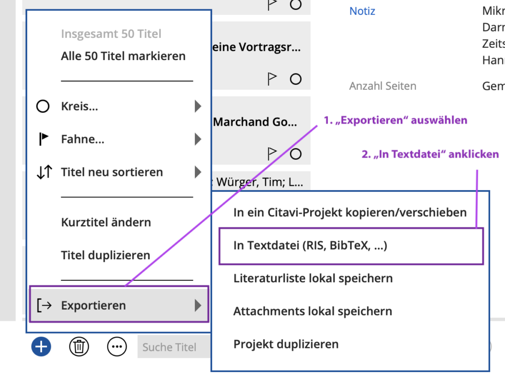 „In Textdatei“ auswählen
