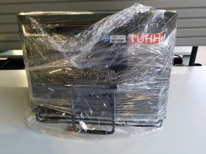 Eingepackter Rechner