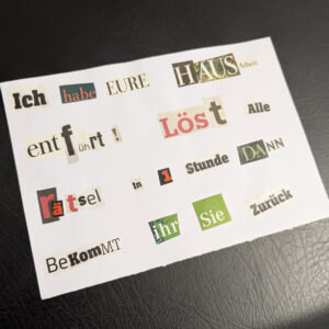 Entführerschreiben für Escape Game der Unibibliothek
